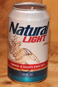 Natural light beer in a can