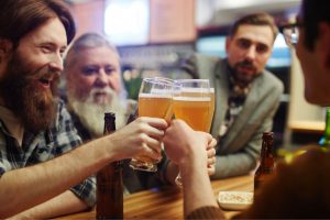 People having fun while drinking beer