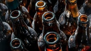 Collection of empty beer bottles
