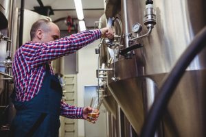 Man working at a brewery