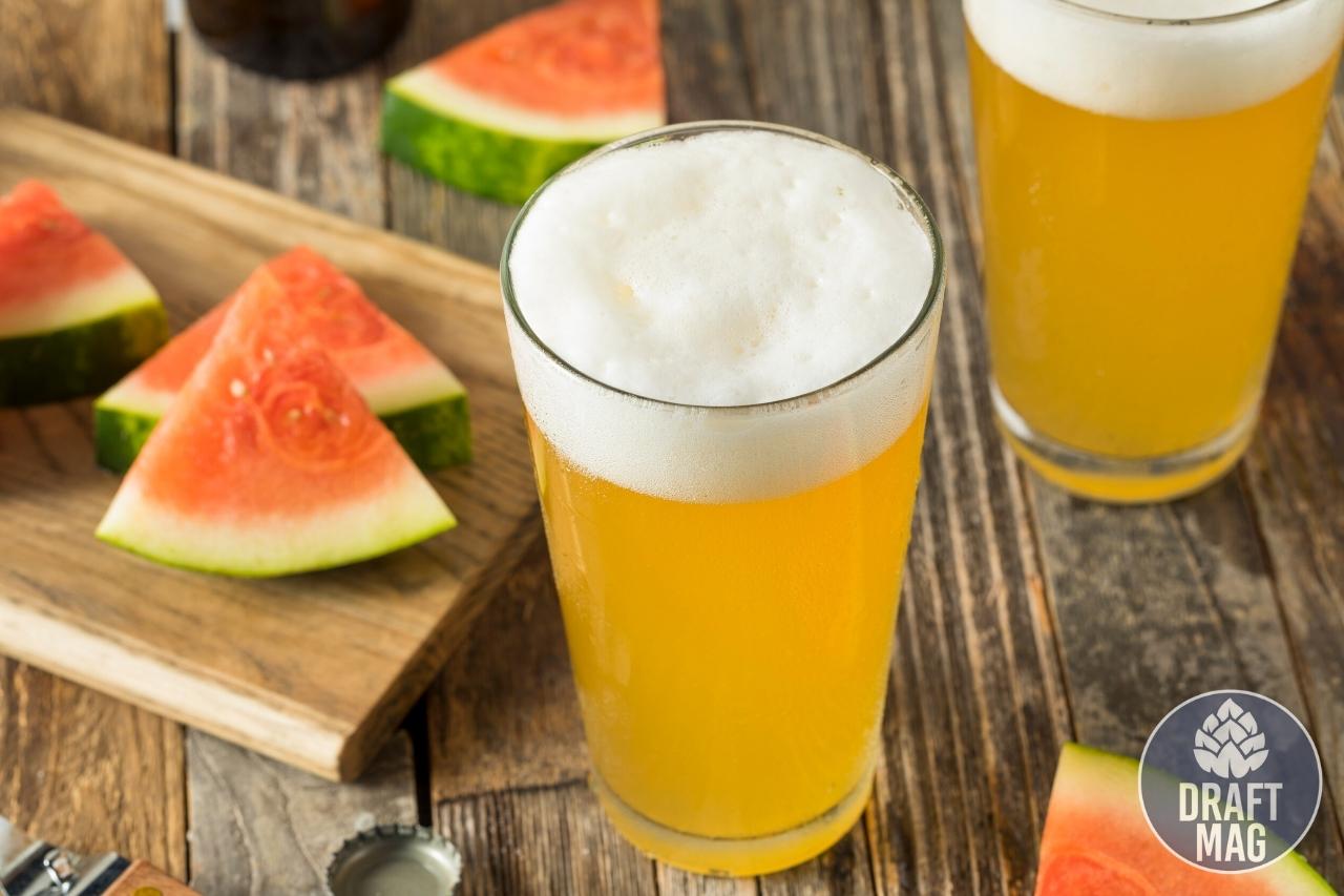 Briney melon gose beer