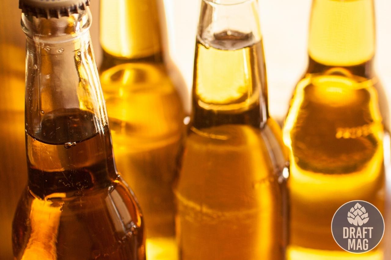 Low or free purine beer in bottles