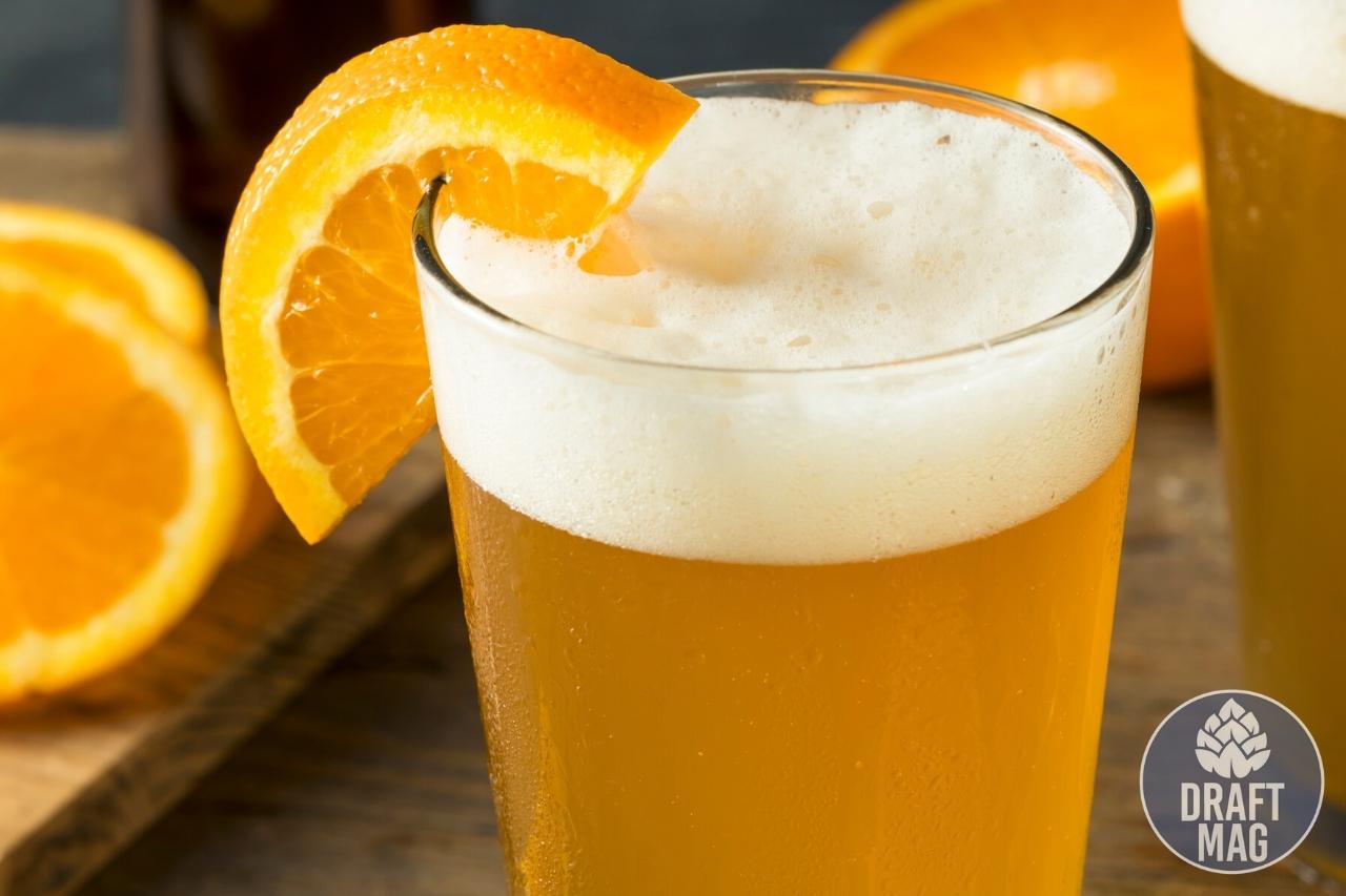 Blue moon with orange slice