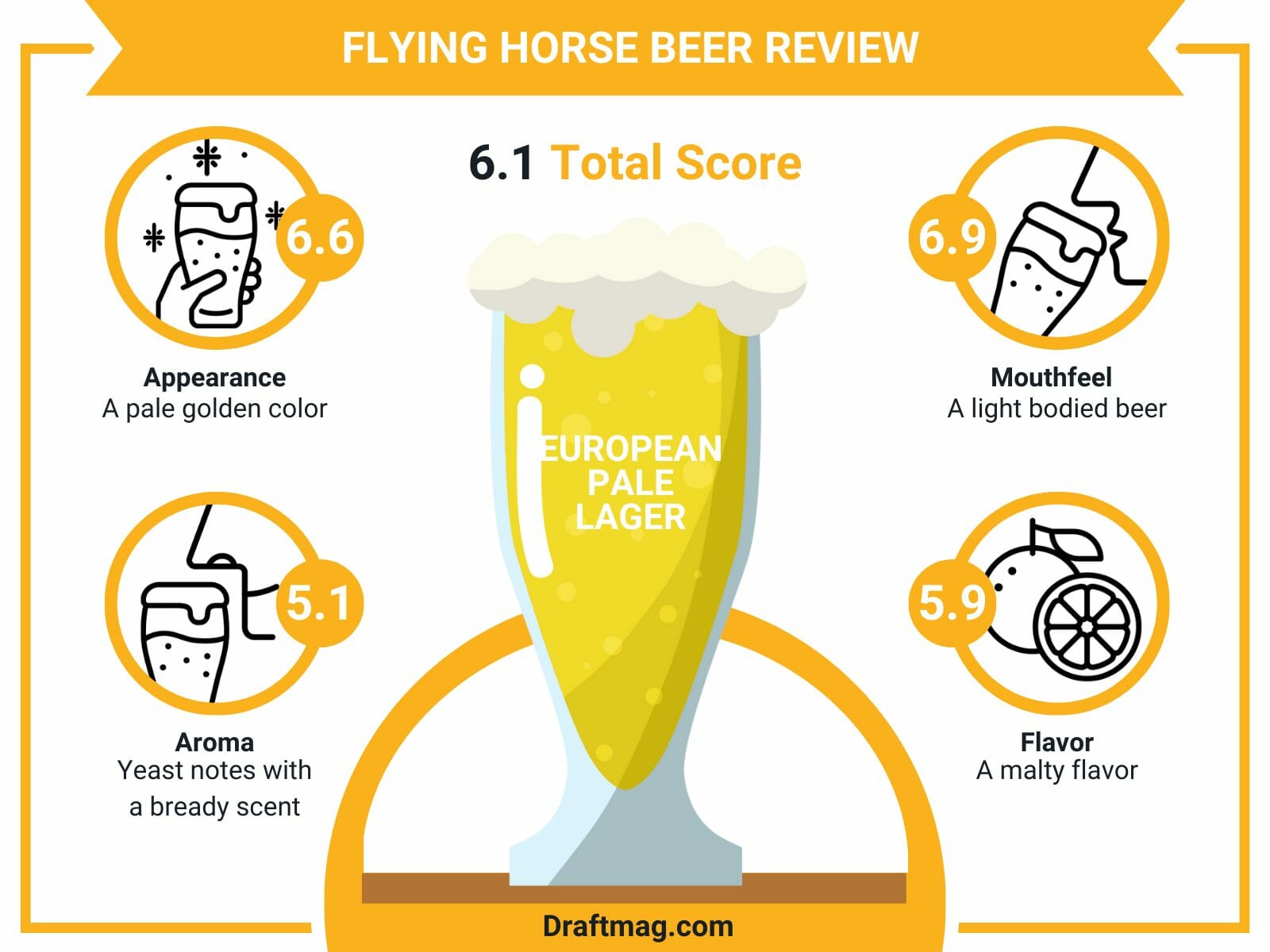 Flying Horse Beer Review Infographic