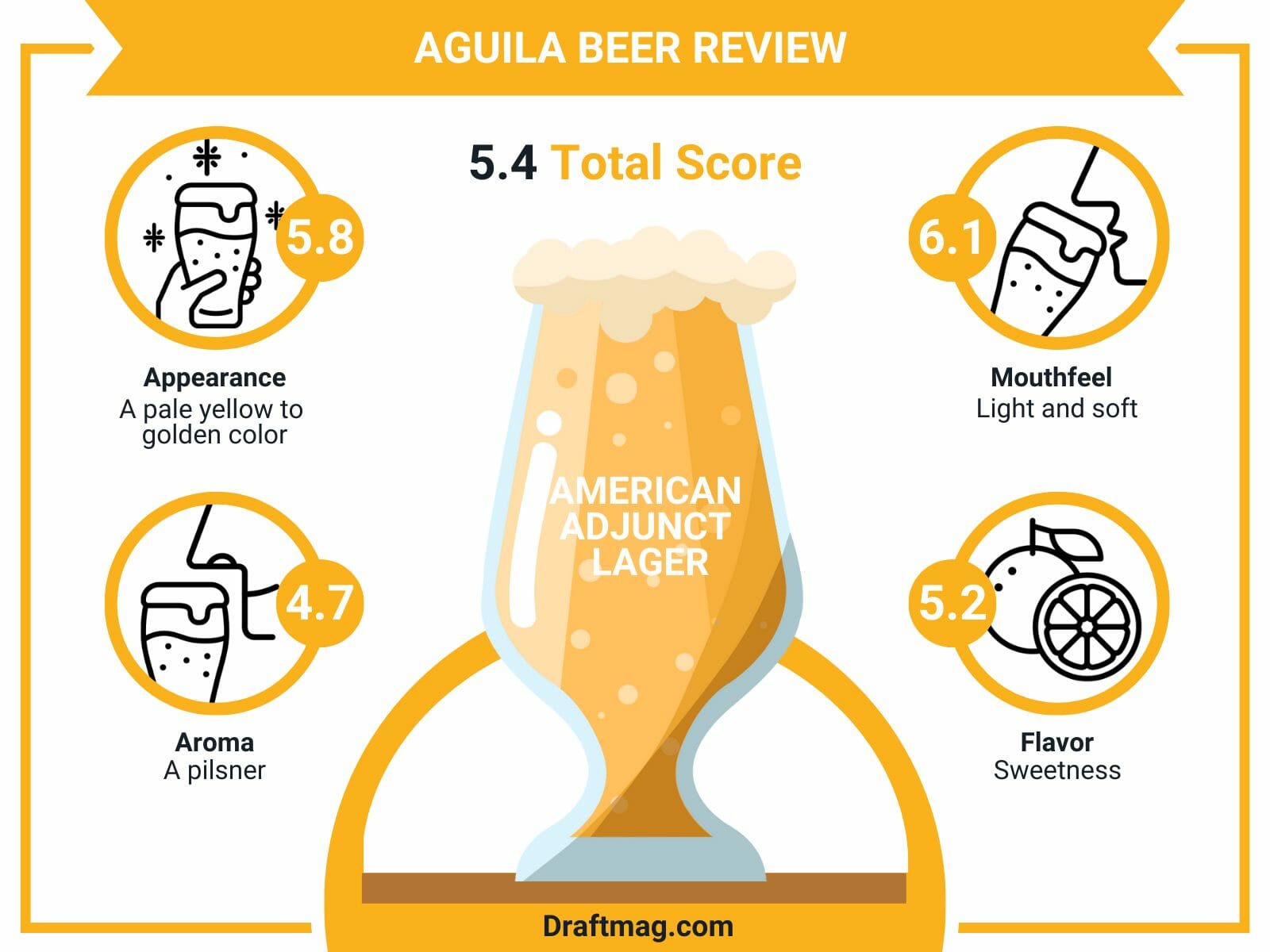 Aguila beer review infographic