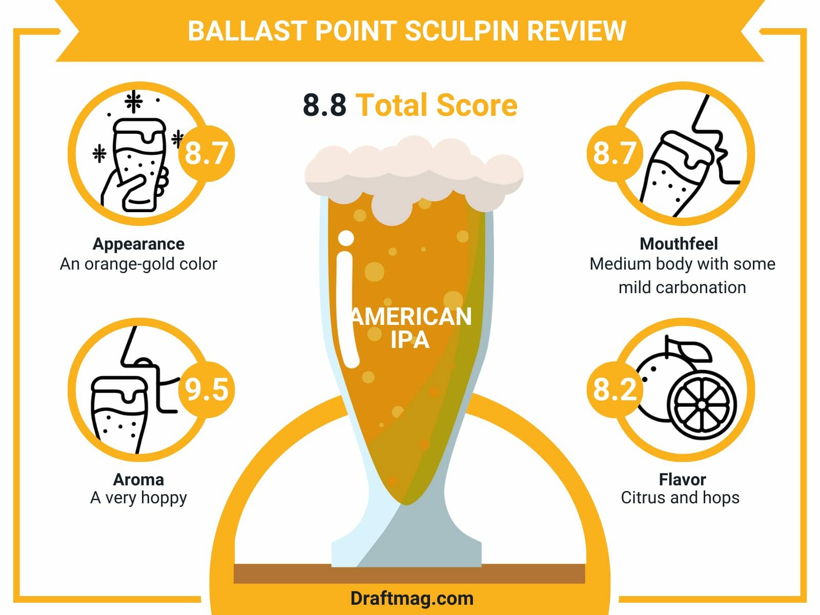 Ballast point sculpin review infographic