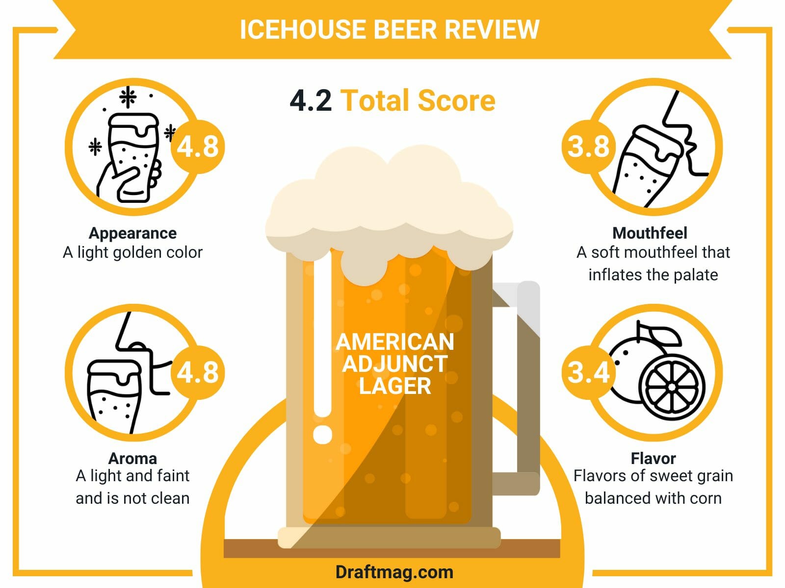 Icehouse beer review infographic