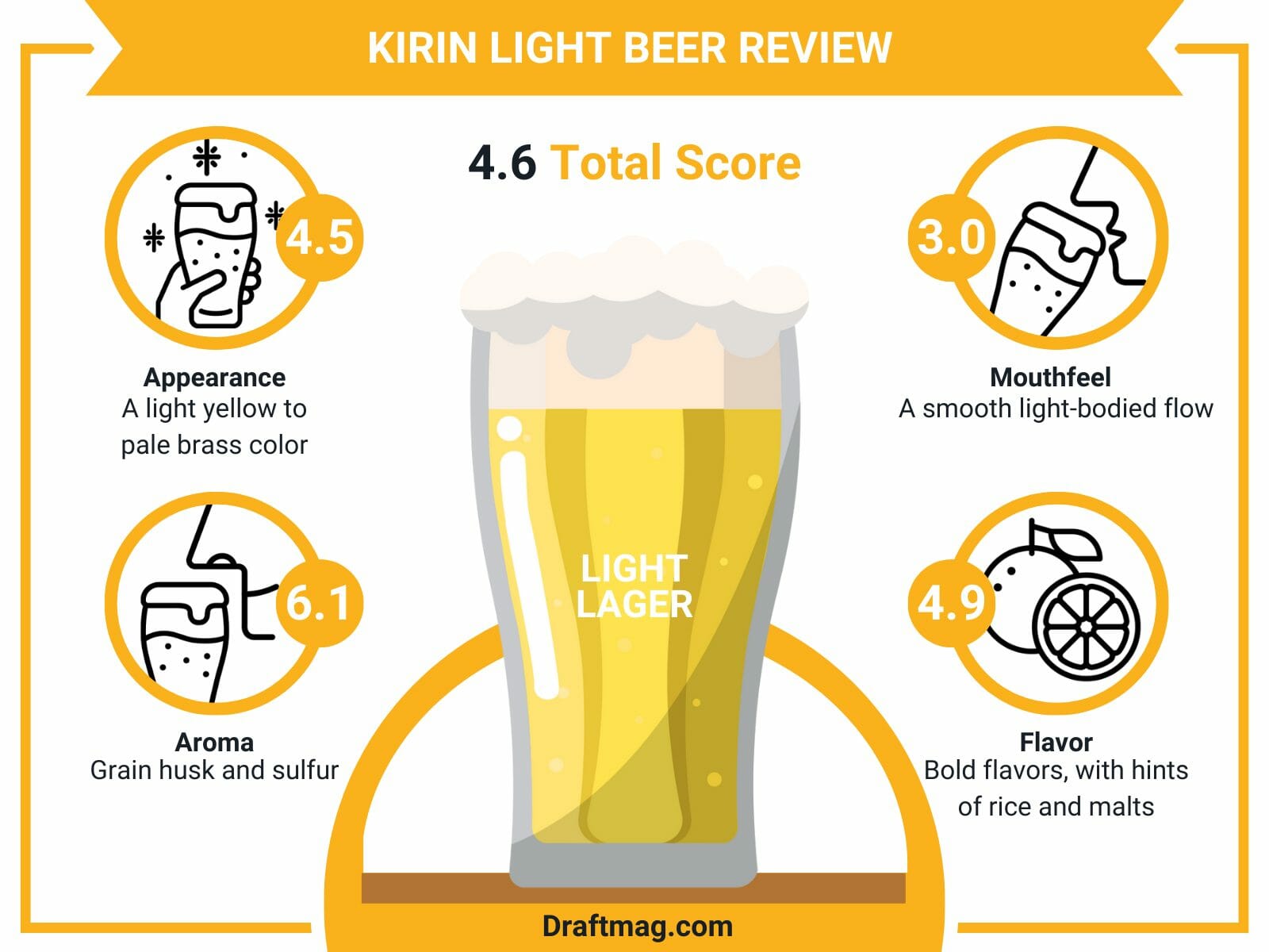 Kirin light beer review infographic