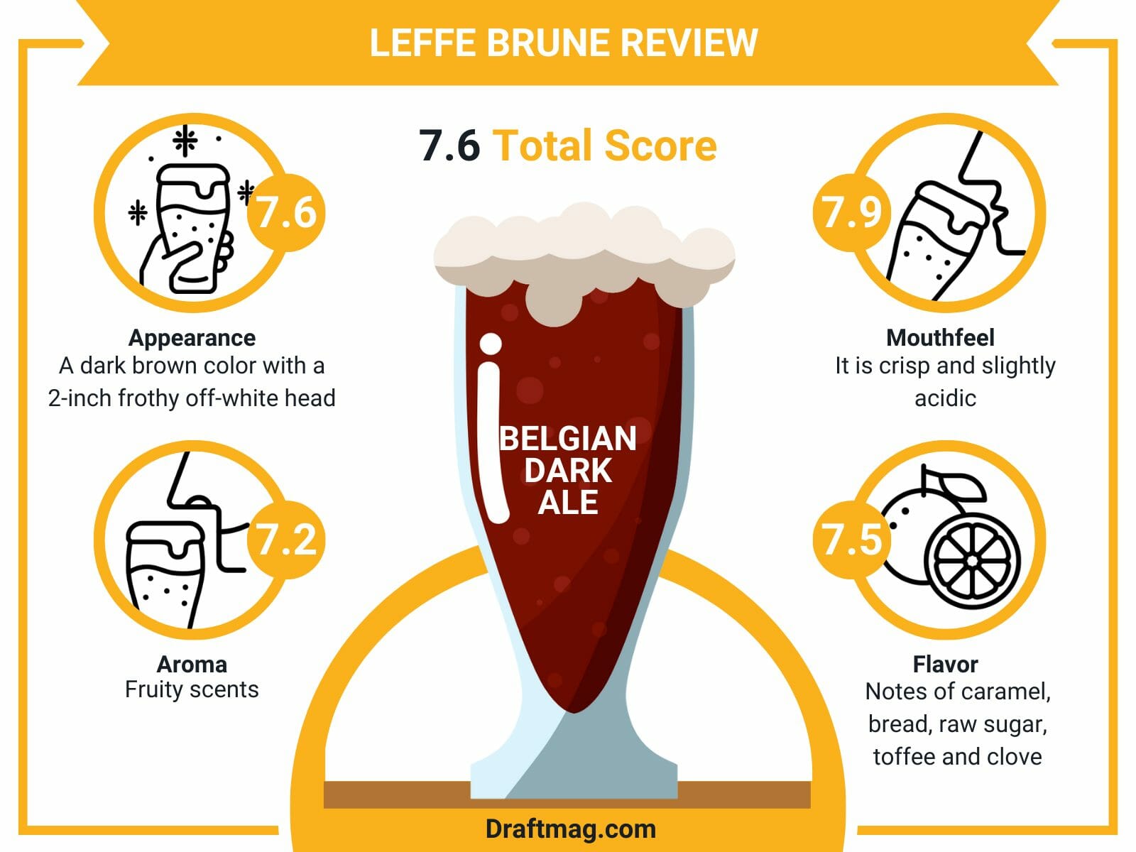 Leffe brune review infographic