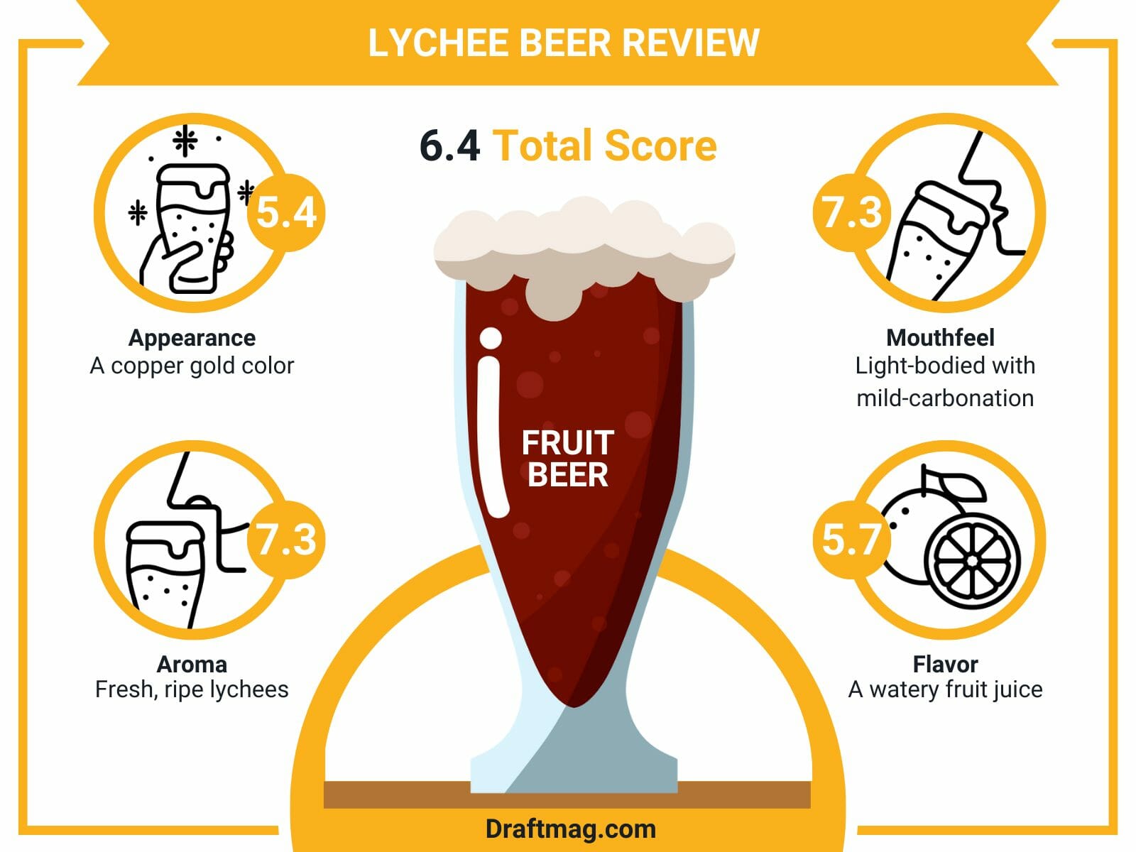 Lychee beer review infographic