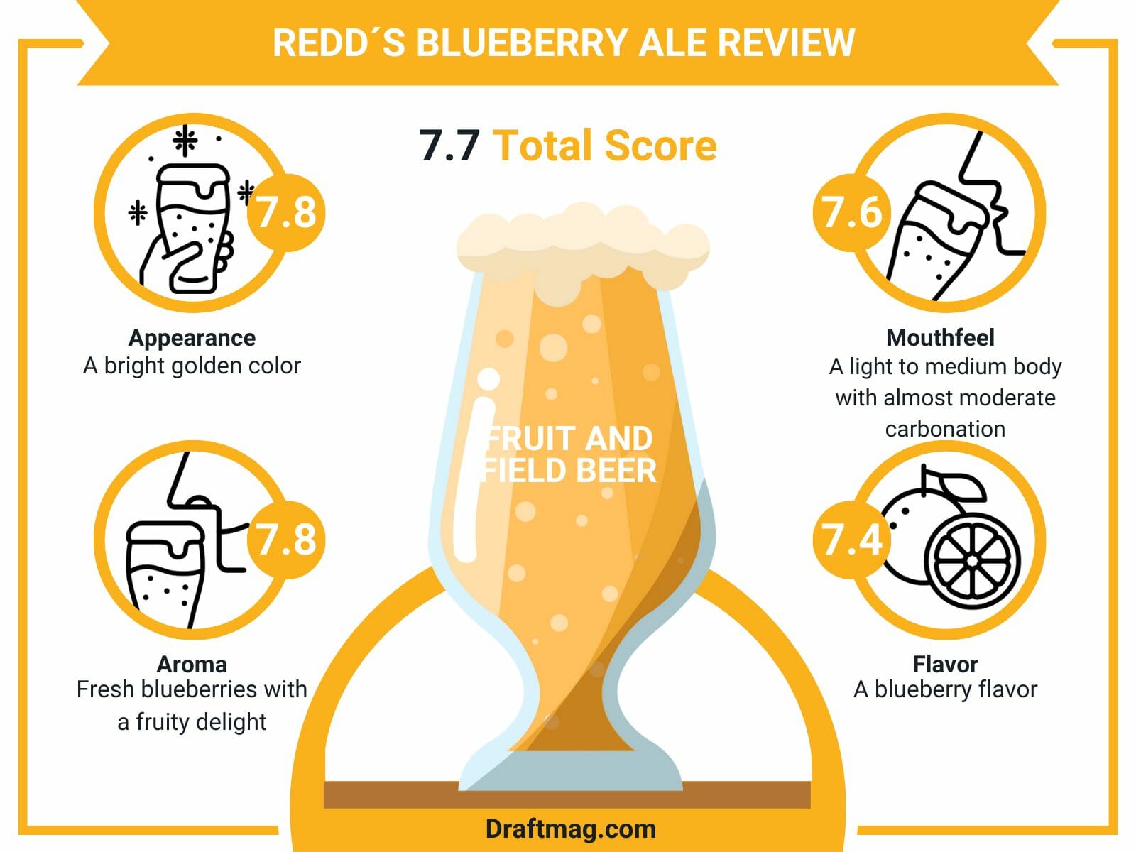 Redd´s blueberry ale review infographic