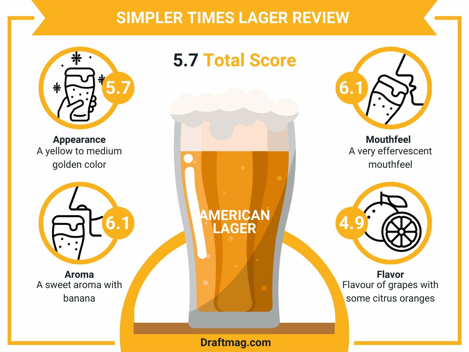 Simpler times lager review infographic