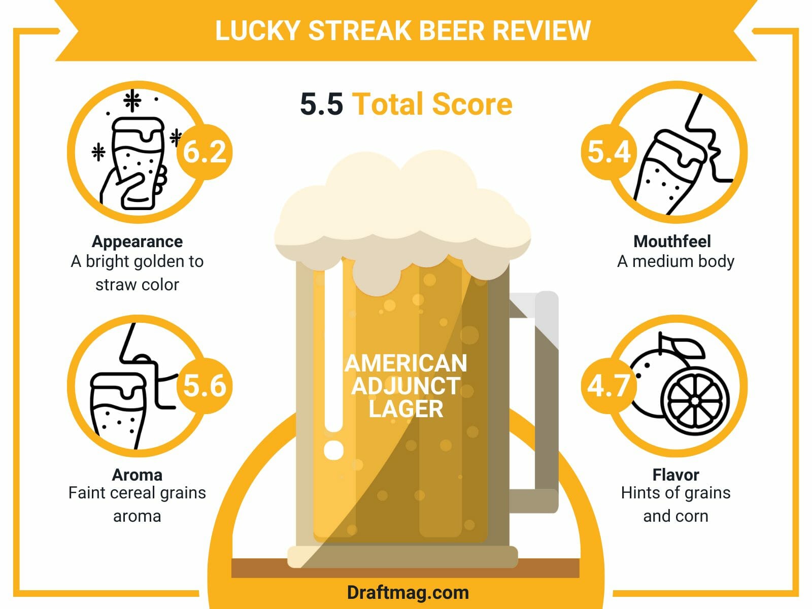 Lucky streak beer review infographic