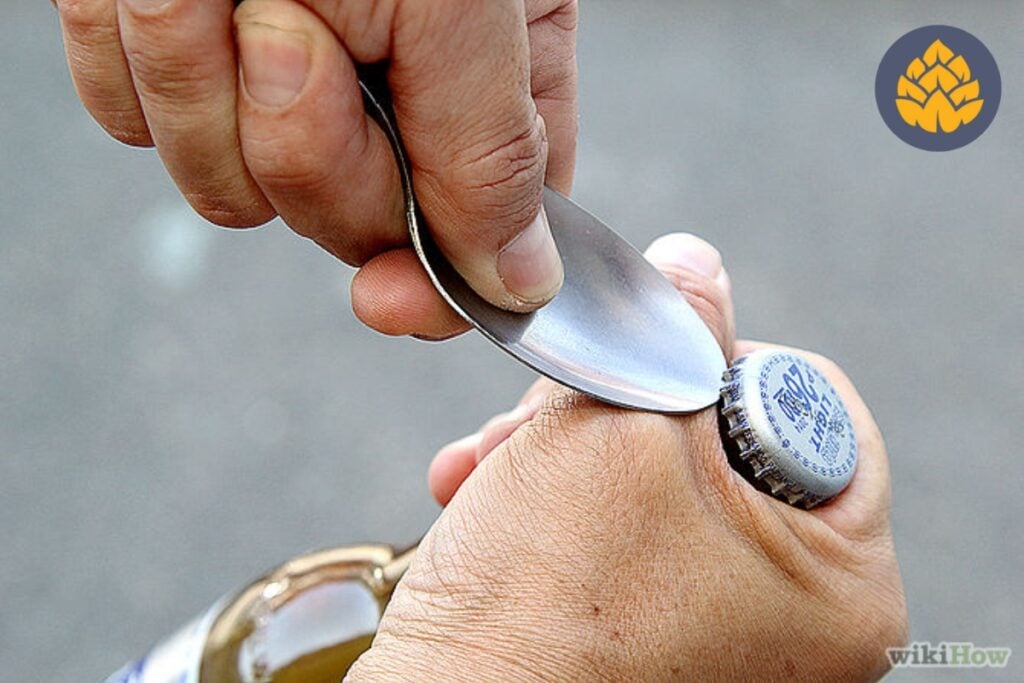 how to open beer bottle - metal utensil