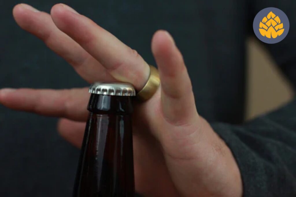 how to open beer bottle - ring finger